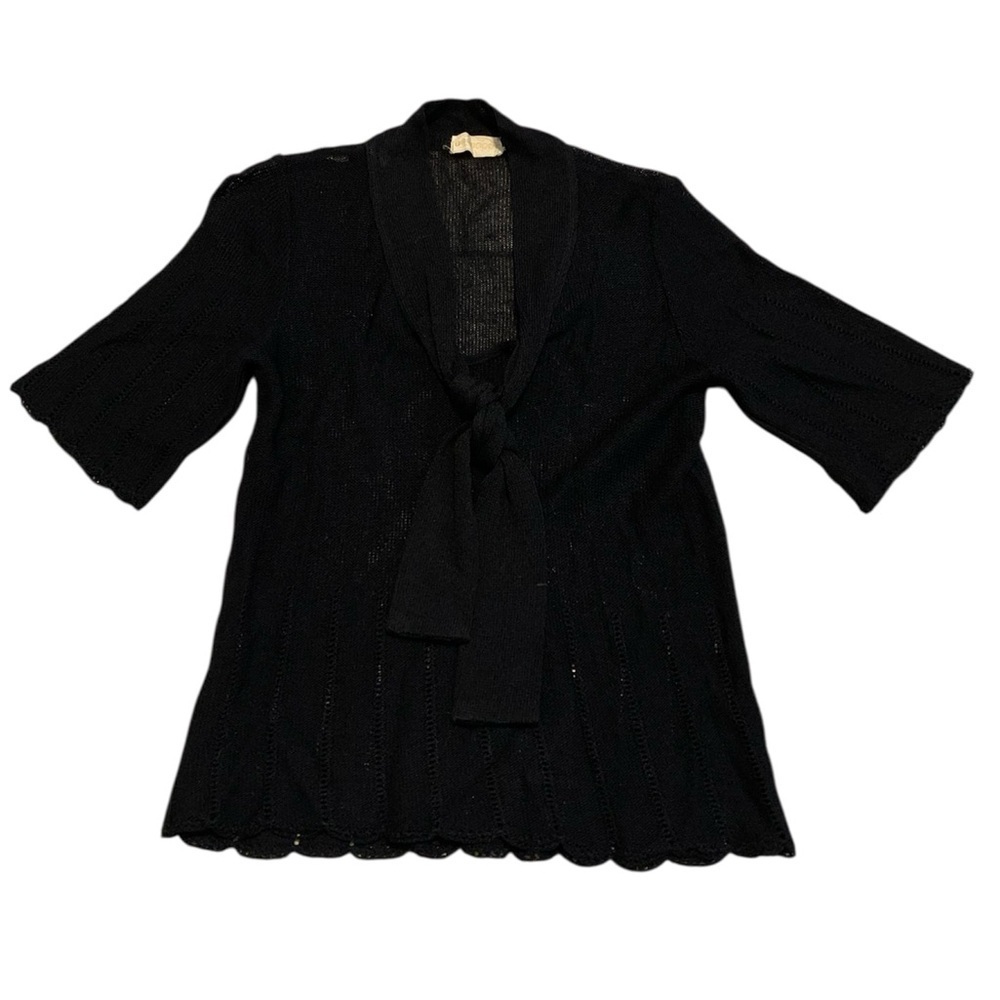 Vintage FOSTERS Black Made in Italy Sheer Knit Blouse Small